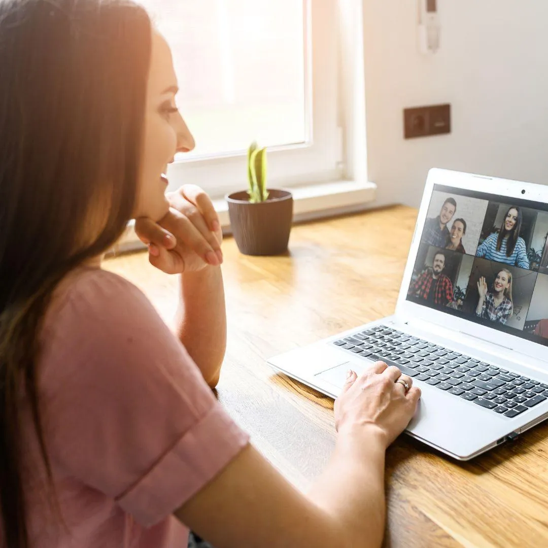 Woman working on laptop