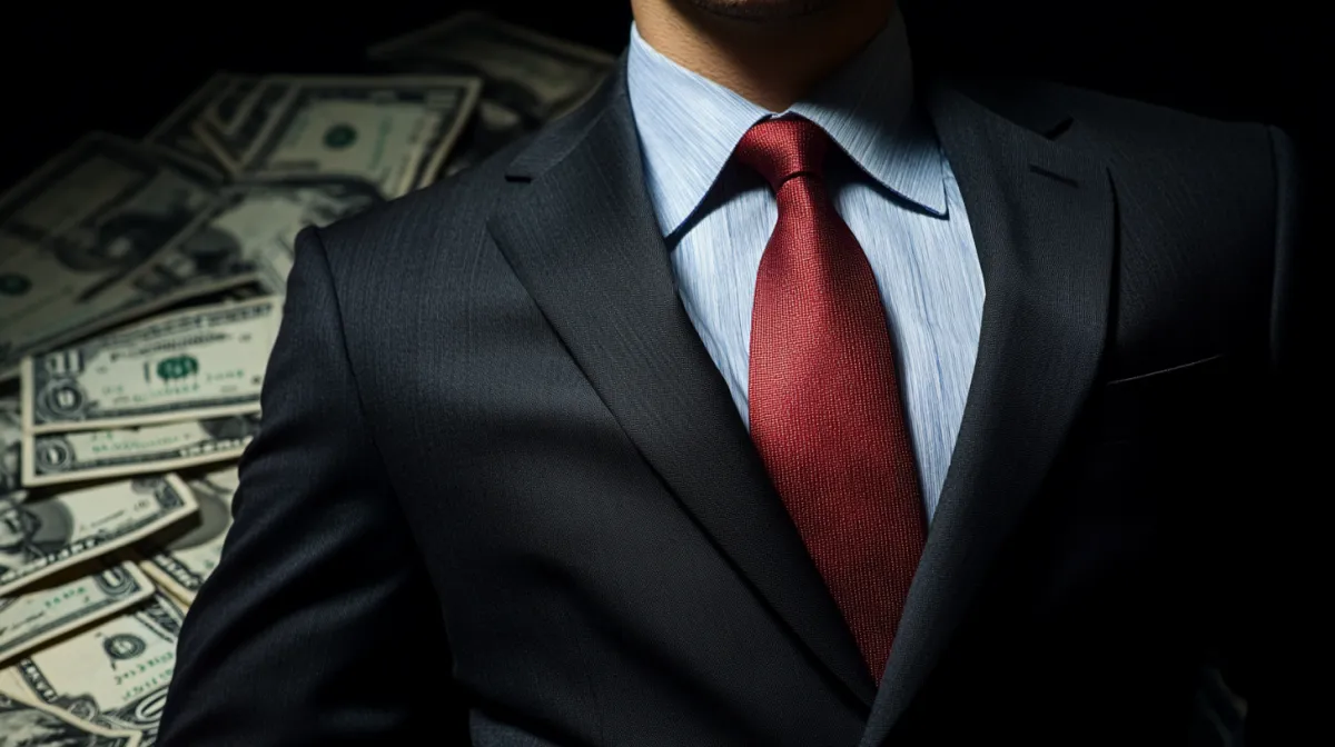 Confidence, power, and financial success—this image speaks volumes about ambition and achievement. Dress for the success you want and own the room with authority.