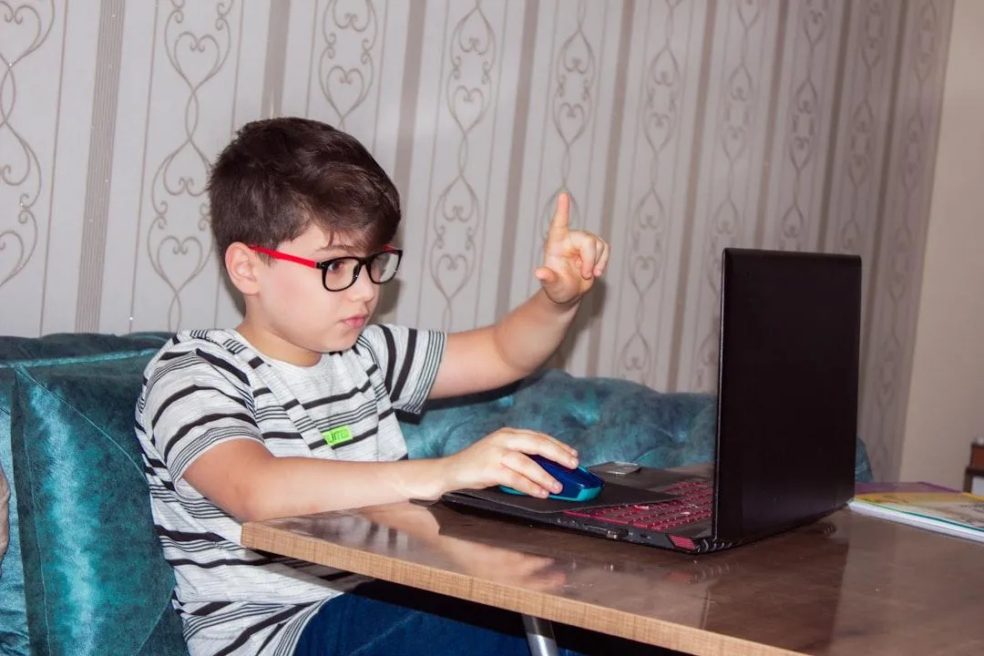 Online student engaged by interactive lesson platform