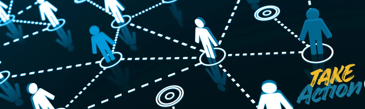 Visual illustration of professional networking connections representing relationship-based business growth in the Triangle and Triad regions