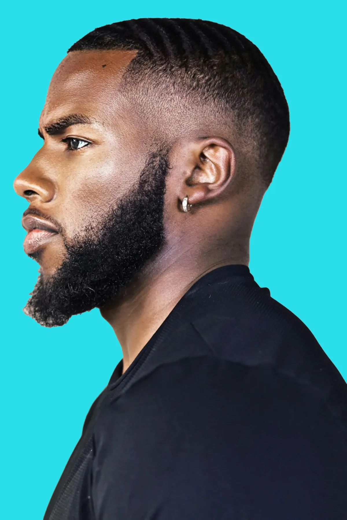 Black men with beard and fade