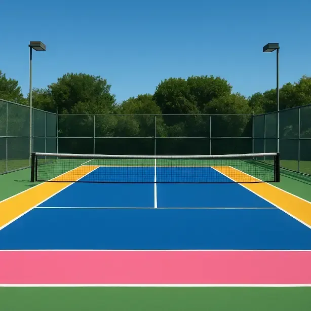 conceptual photo of a pickleball court resurfacing newly finished