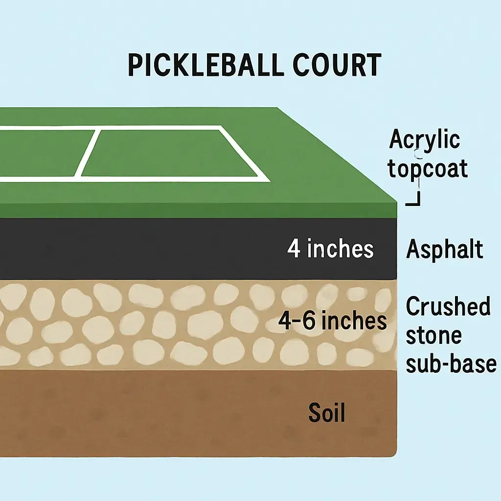 concept image on asphalt for pickleball court