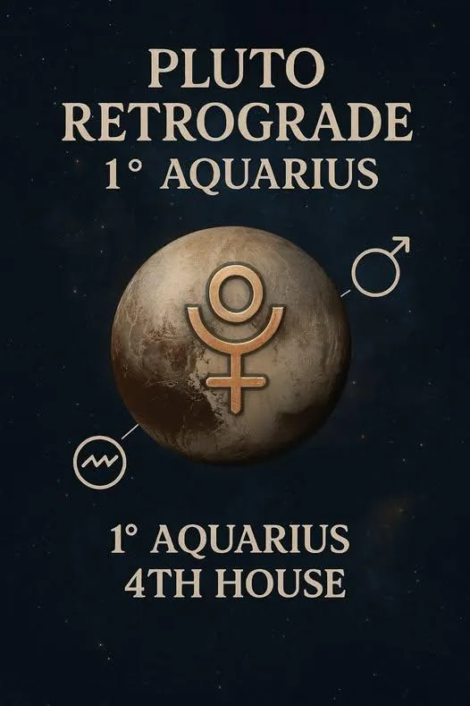 Transiting Pluto Retrograde @ 1° Aquarius in the 4th House (AEST)