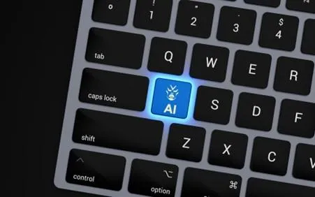 AI Keyboard Button Demonstrating AI at Work
