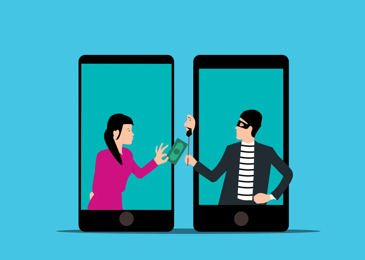 People in phones looking at each other.