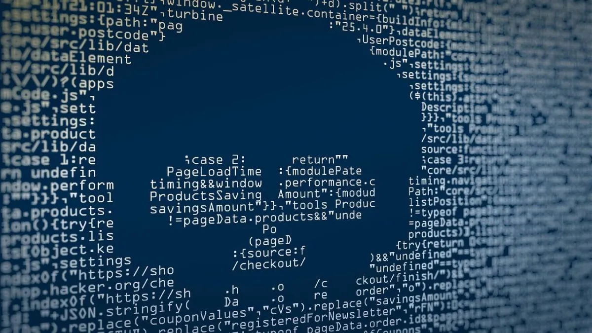 code with a skull image on it.