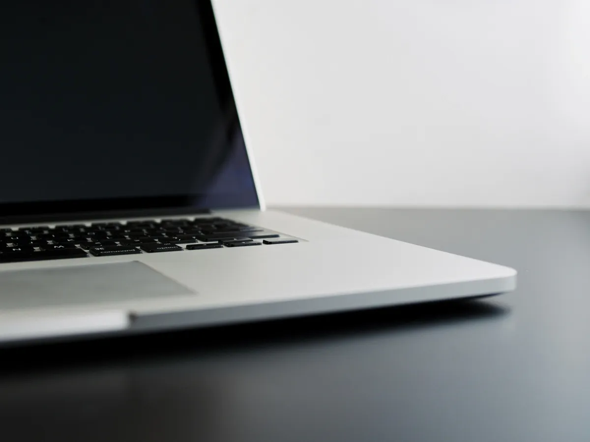 A close up on the corner of a laptop.
