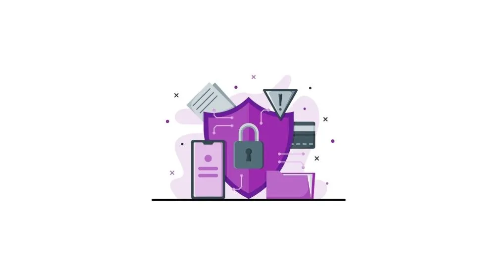 Purple internet security digital icon.