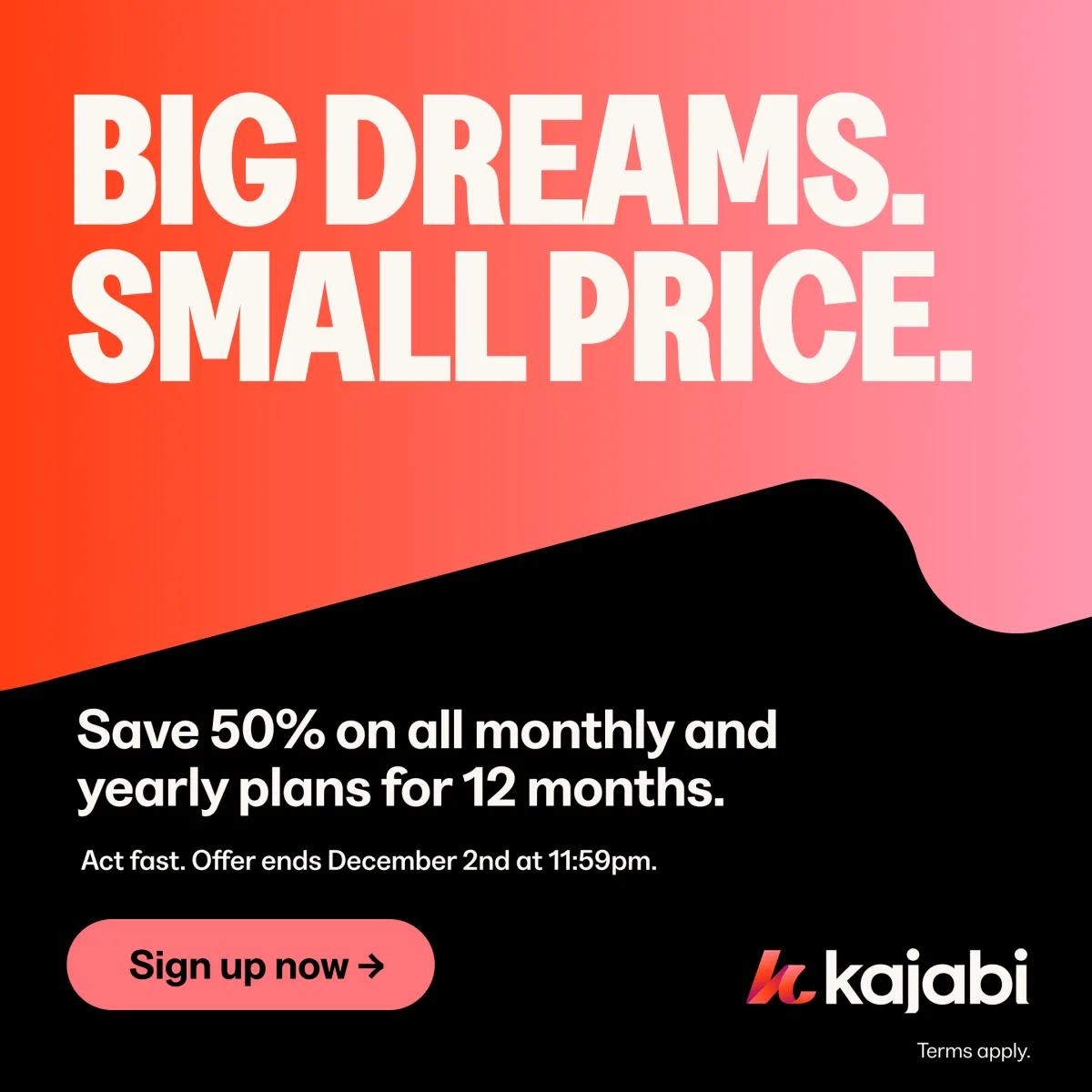 50% off Kajabi