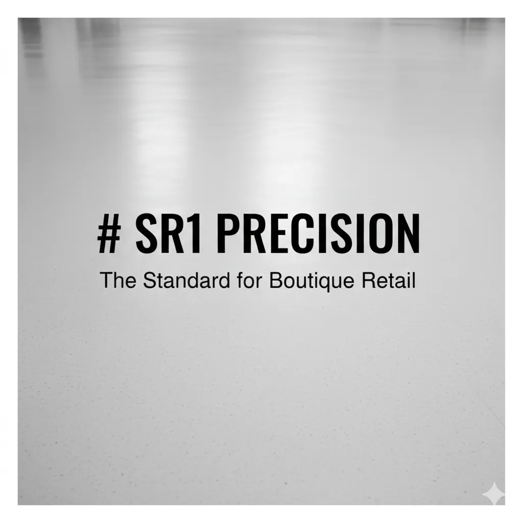 Minimalist header image for CSC Screeding blog: Close-up of smooth liquid screed surface representing SR1 surface regularity standards.
