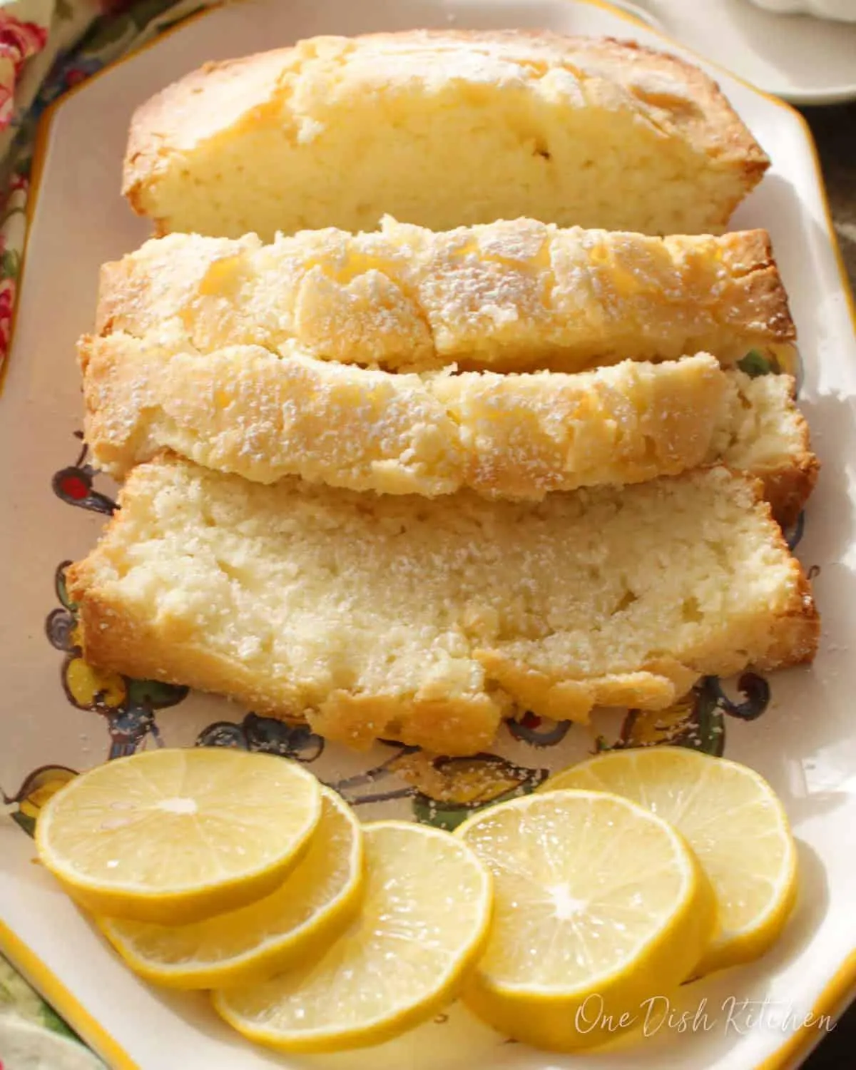 Pound cake cut into slices
