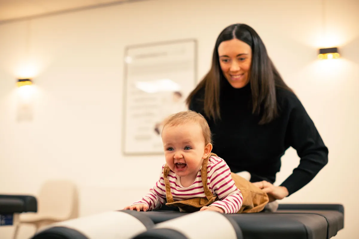 Baby Lily getting adjusted