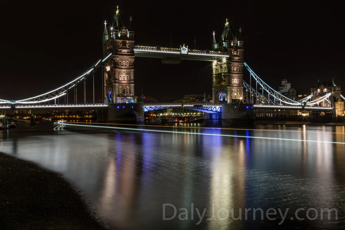 Tower Bridge with Boat Trail