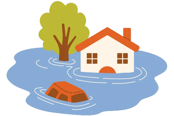 Home in a flood