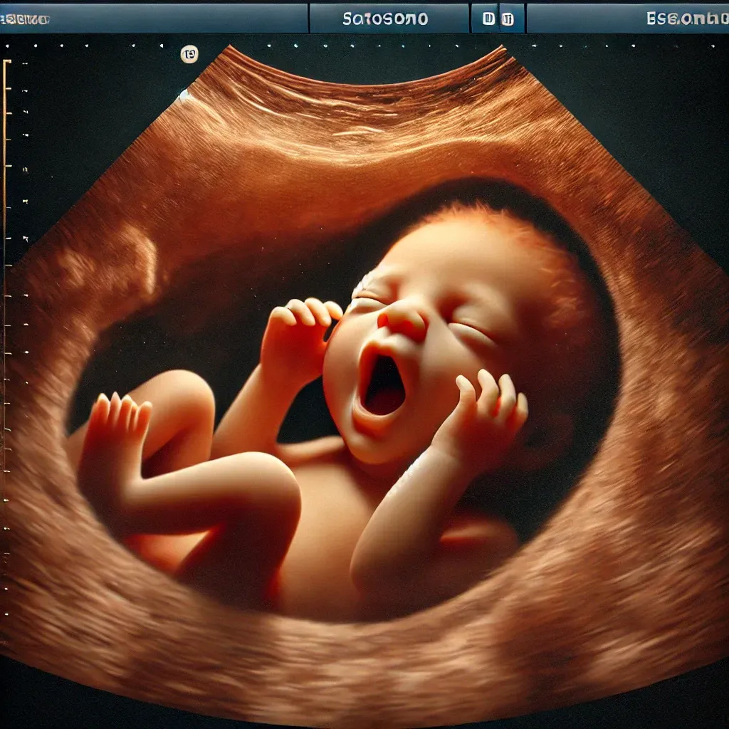 Baby yawning