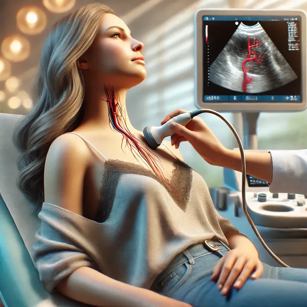 Woman undergoing ultrasound