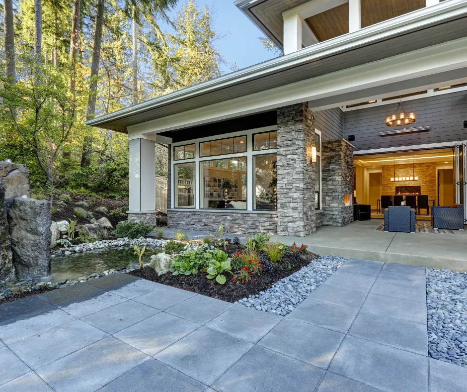 Modern home with lovely curb appeal.