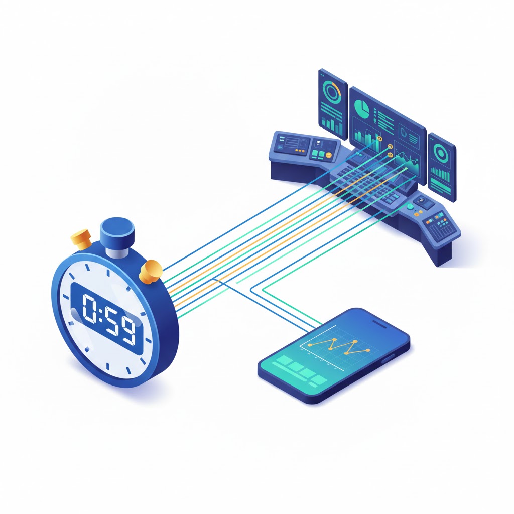 A 3D isometric representation of GoHighLevel CRM achieving sub-60-second lead response times for local businesses.