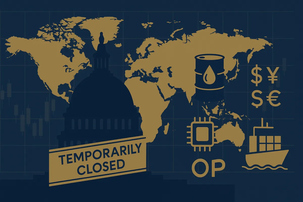 Impatto dello shutdown USA sui mercati globali: effetti su dati, energia, dazi e Asia