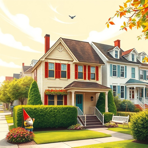 Alt text: A vibrant blog cover image for "House Renovation Ideas in Glen Rock, New Jersey," showcasing a partially renovated residential home that merges historical charm and modern design. The foreground features a lush garden filled with colorful flowers set against an old brick facade with intricate Gothic windows. An artistic display of colorful paint samples hangs from a nearby tree, representing the renovation journey. Bright sunlight filters through the leaves, creating dappled shadows on the ground. Rolling green hills typical of Glen Rock provide a serene backdrop, while Byzantine-inspired elongated patterns and mosaic textures in rich golds, deep blues, and warm earth tones evoke timeless beauty and craftsmanship, inviting viewers to explore creative home renovation ideas.