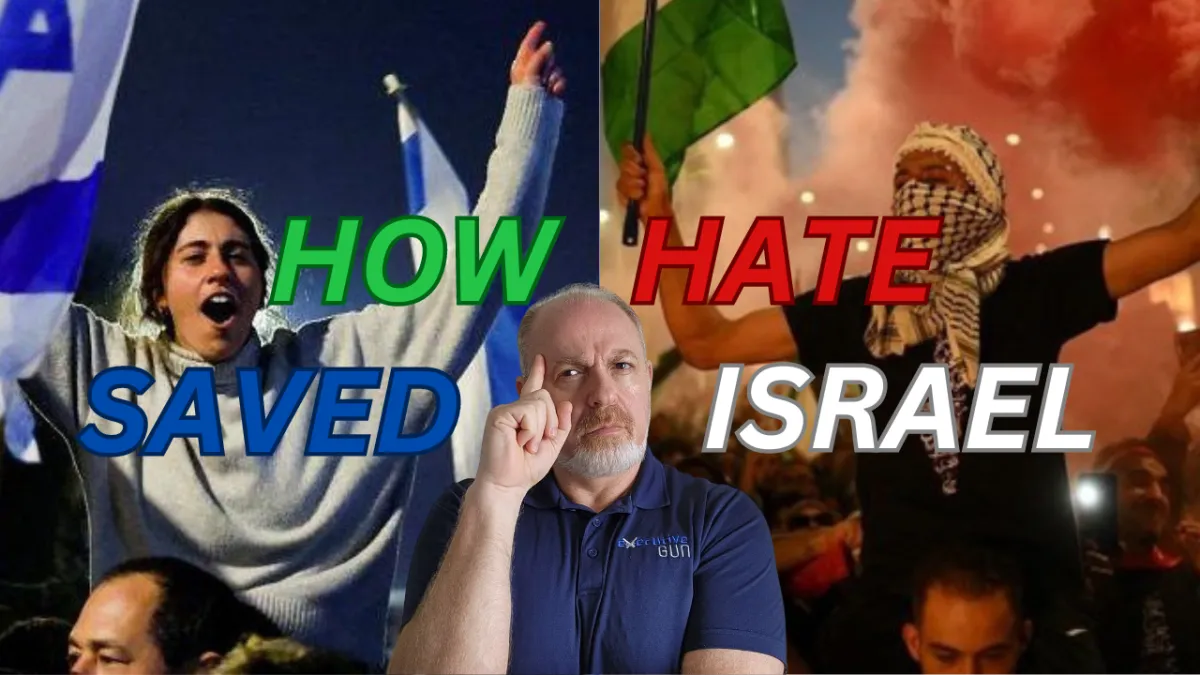 pro israel girl and pro palestine boy protesting