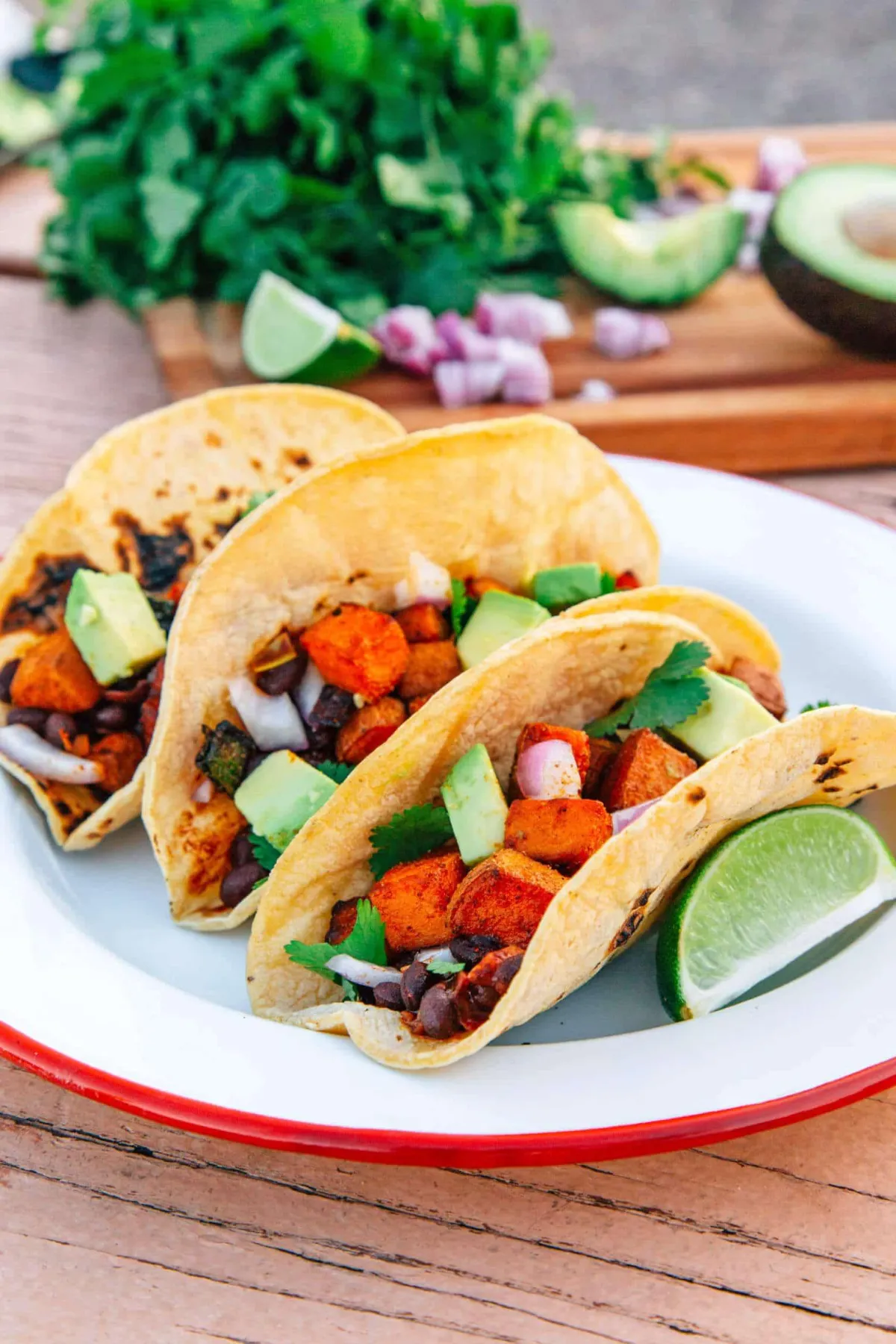 Sweet Potato, Black Bean, and Poblano Pepper Tacos