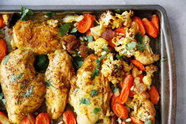 Sheet Pan Curry Chicken and Vegetables