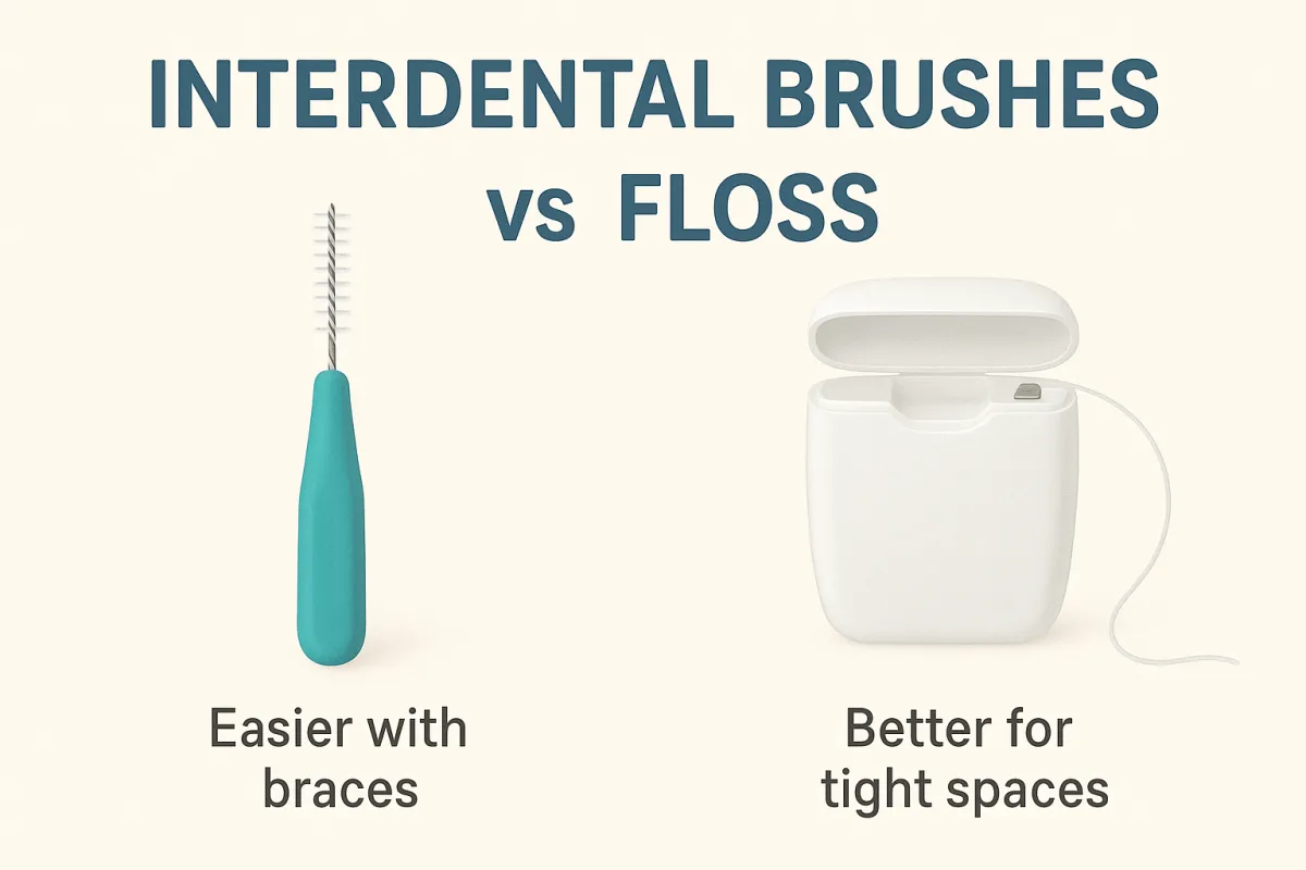 hand going through upper teeth model going