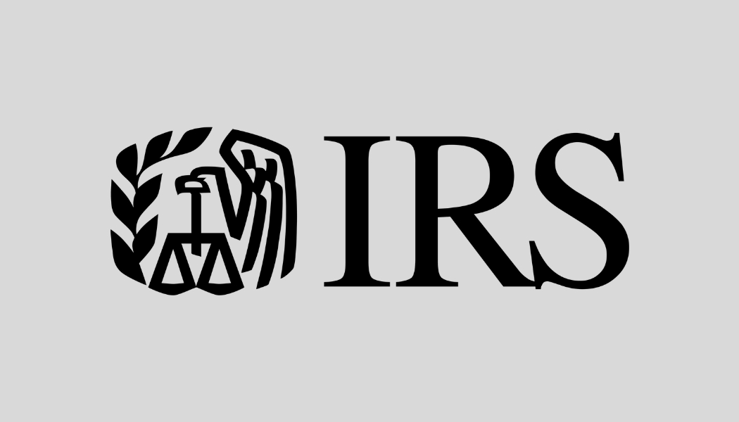 Internal Revenue Service (IRS) logo in black and white, featuring the official IRS emblem with scales and eagle symbol, representing U.S. federal tax authority and enforcement.