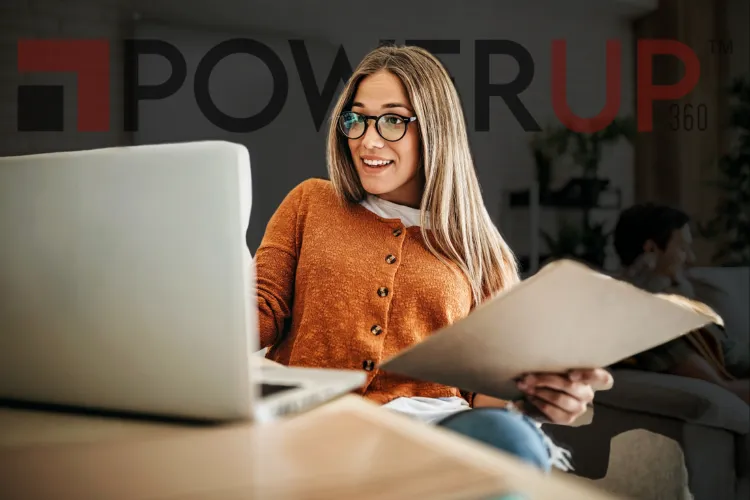 Woman working online