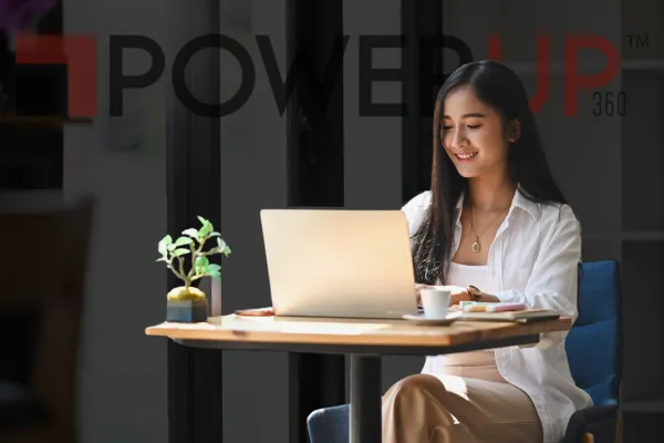 Executive Woman Working with Computer Laptop 