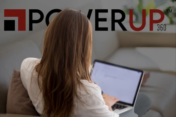 Woman using laptop for typing email letter or writing blog