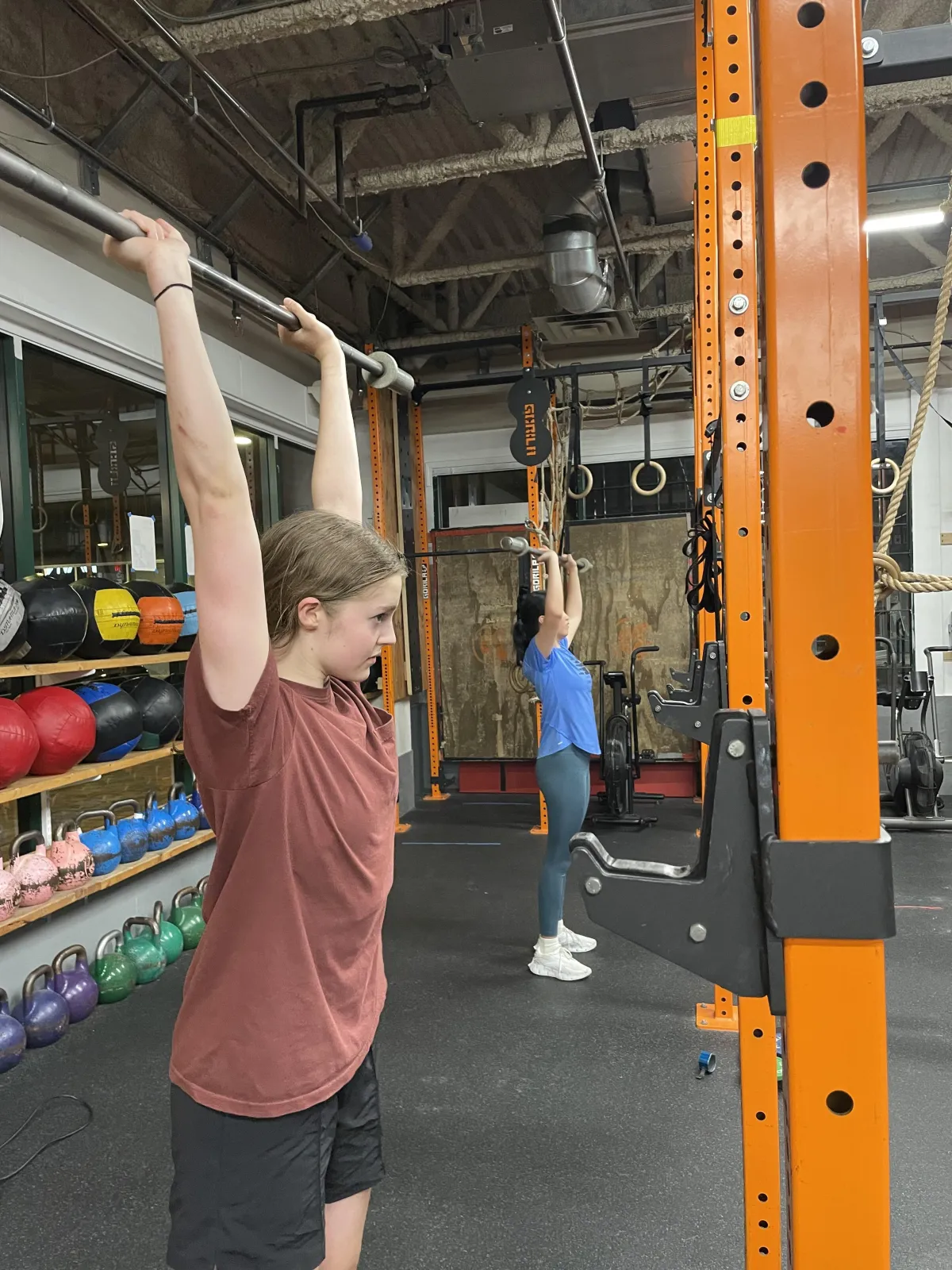 Shoulder Press Weightlifting Teens Youth Athletes