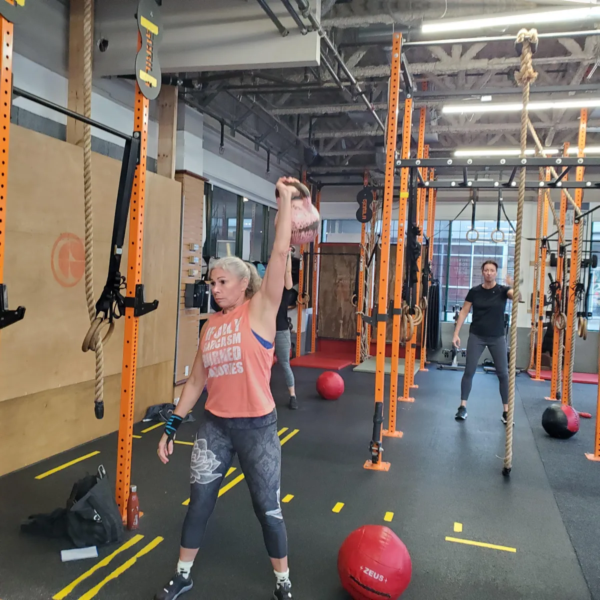 Woman with kettlebell