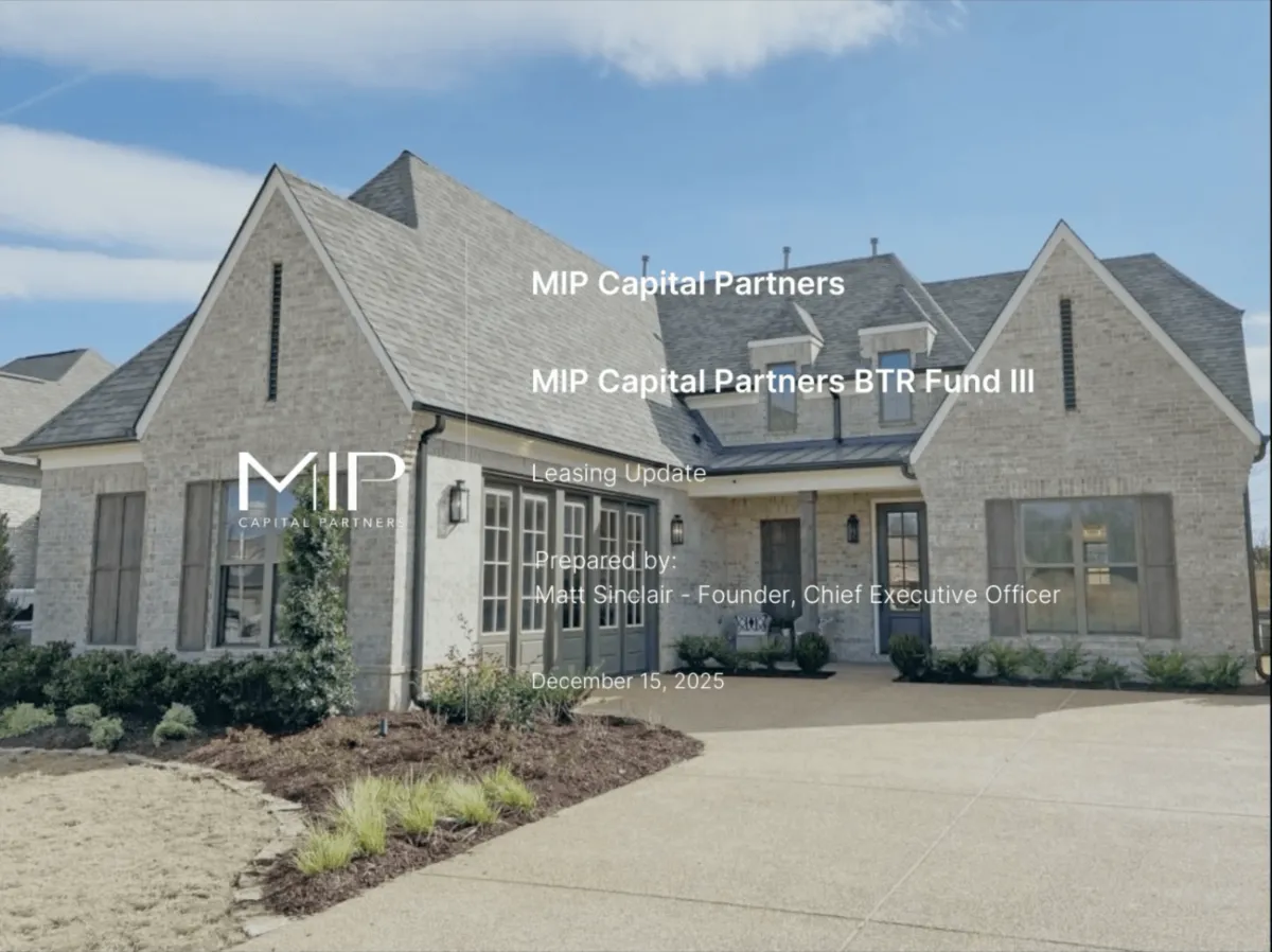 MIP Capital Partners BTR Fund III – Leasing update
