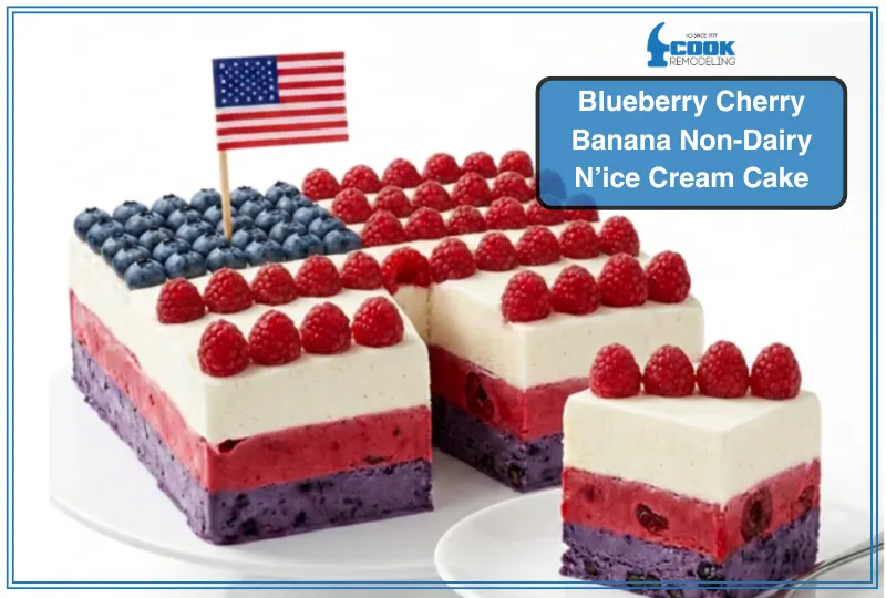 Patriotic Non-dairy N’ice Cream Cake with Berries