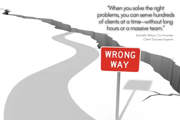 a sign says "wrong way" on a road leading to destruction