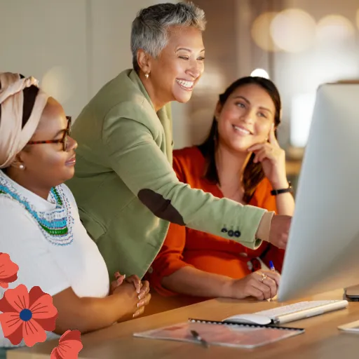 Middle aged women getting transformational coaching 