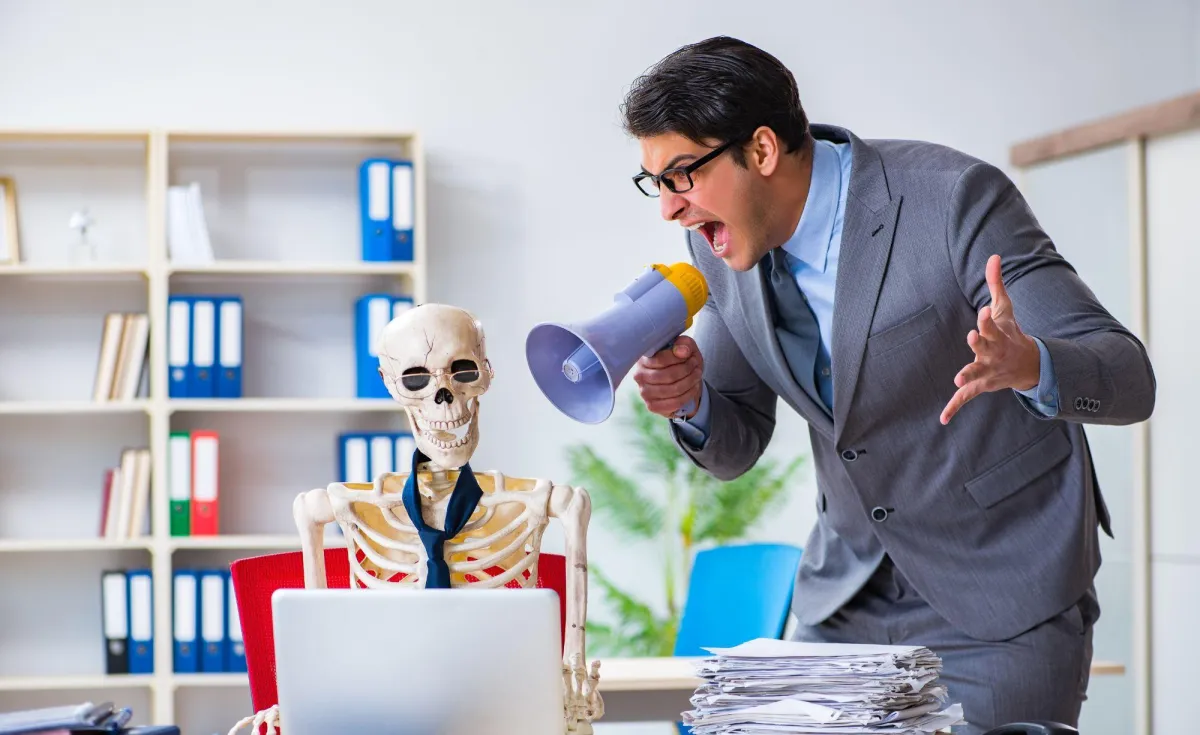 business man shouting