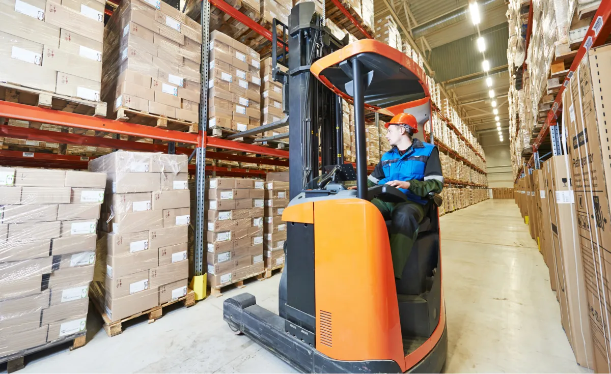 Forklift in Warehouse