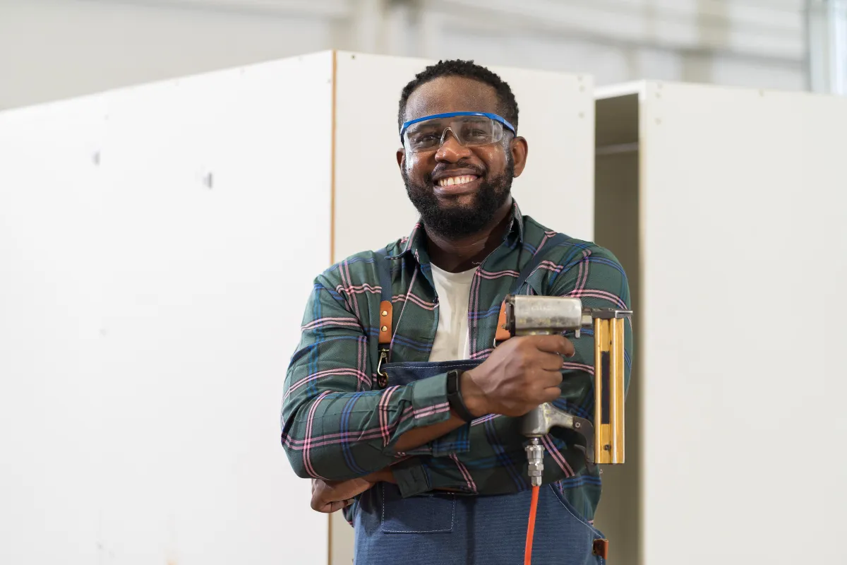 a man holding a tool