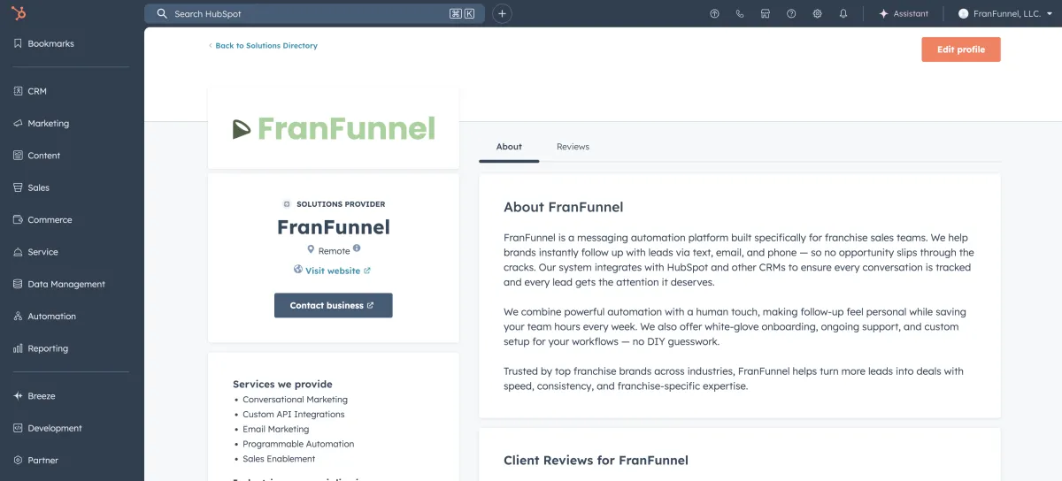 FranFunnel - Hubspot Solutions Provider