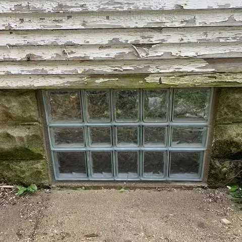 Cracked Glass Block Window