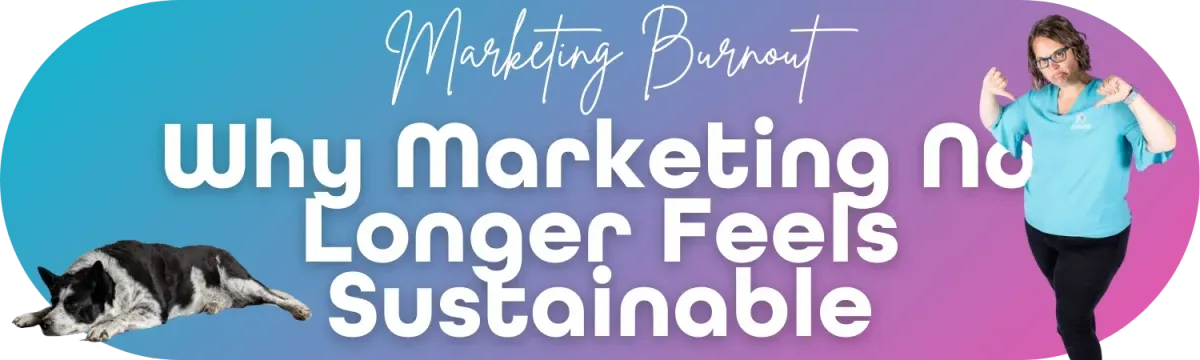 Banner Image, of Ellie Clare owner of CLP, giving a thumbs down to modern marketing...