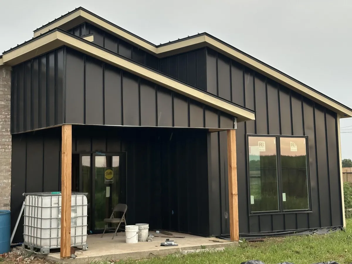 Custom home framing underway with straight walls and clean cuts
