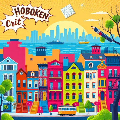 A vibrant and dynamic PopArt-inspired cityscape showcasing a cluster of stylized, colorful architectural structures resembling iconic New York City buildings—skyscrapers with bold geometric patterns, playful exaggerated features, and unexpected whimsical touches like tiny rooftop gardens nestled atop angular rooftops or quirky antennas sporting bright flags. The background features a lively, punchy sky with contrasting color blocks, blending shades of electric blue, vivid orange, and hot pink to evoke energy and excitement. Incorporate subtle visual cues such as miniature construction cranes with cheery, animated faces, and tiny construction workers wielding oversized tools engaged in creative building activities—adding a quirky, lively personality to the scene. The ground level presents a bustling patchwork of abstract, stylized streets and sidewalks dotted with colorful, simplified store signs indicating "Architects Near Me" and "Property Development," rendered as bold, graphic elements to complement the PopArt style. The overall tone is energetic and playful, conveying a sense of inventive professionalism infused with a fun, approachable spirit. Bright, contrasting colors dominate the palette to evoke enthusiasm and optimism, with a slight comic-book feel through thick black outlines and halftone patterns. The scene is framed by a lively, dotted border reminiscent of pop art posters, emphasizing the creative vibe. The environment suggests a thriving, innovative urban landscape where architectural visions come alive in a cheerful, eye-catching tableau—perfect for a blog cover aimed at inspiring property development ideas in New York City.