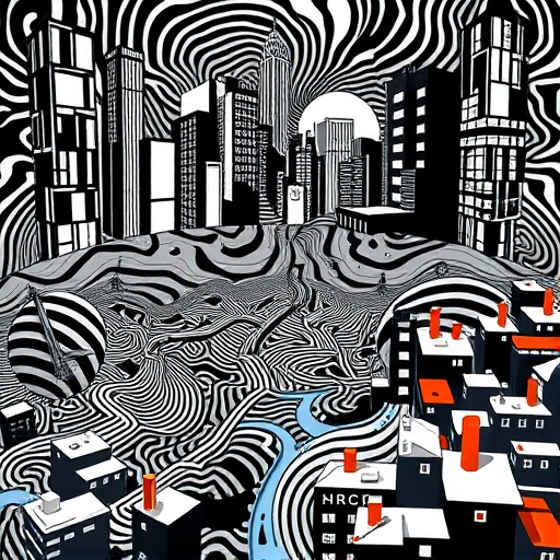 A vibrant and abstract ColorFieldPainting-style depiction illustrating the concept of verifying an architect license in Stamford, Connecticut. The scene features large, overlapping blocks of bold yet harmonious colors—deep navy, crisp white, soft teal, and warm mustard—that evoke professionalism and trust, with a calming undertone suited for an informational theme. Central to the composition is a stylized, semi-abstract blueprint spread across the canvas, rendered in gentle, flowing curves and delicate lines, hinting at architecture and verification without detailed drawings. Bright, quirky accents such as tiny floating checkmarks, magnifying glasses, and a stylized map outline of Connecticut subtly integrated into the background add a playful personality while reinforcing the theme of scrutiny and official validation. A whimsical touch appears in the form of miniature, floating paper icons resembling official documents, stamped with abstract seals, that seem to drift among the color blocks, symbolizing trust and authority. The environment is an environment of clarity and calm, with soft gradients blending the colors seamlessly, giving a sense of organized precision. The background features an abstract cityscape silhouette of Stamford, rendered in subtle darker hues to add depth without overwhelming the visual focus. The overall mood is professional yet approachable, making complex procedural information feel accessible and engaging, with a peculiar charm stemming from the stylized, exaggerated shapes and playful details. This composition aims to spark curiosity and confidence in the verification process, enhanced by the bold, expressive color fields characteristic of this art style.