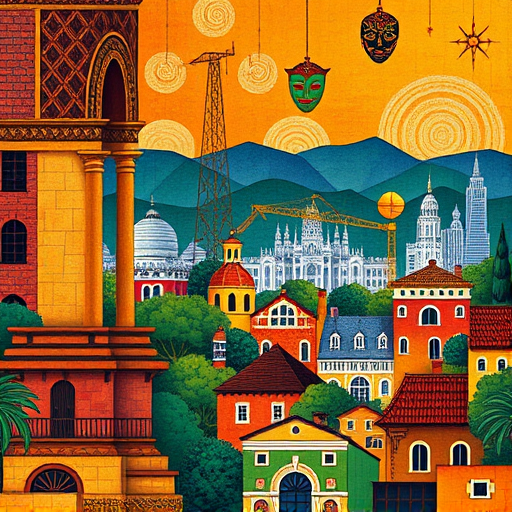 A vibrant and expressive scene capturing the essence of choosing an architect in Union City, New Jersey, where the focus is a stylized architectural blueprint unfurling like a living organism, with jagged, energetic brushstrokes that convey creativity and innovation typical of Expressionism. The blueprint twists dynamically through the foreground, infused with bold lines and pops of color—electric blues, fiery reds, and vivid oranges—that symbolize inspiration and new ideas. Surrounding the blueprint are abstract, semi-transparent silhouettes of buildings, rooftops, and cityscapes hinting at the diverse architectural styles of Union City, rendered with exaggerated angles and distorted perspectives to evoke a sense of discovery and decision-making. Embedded subtly within the scene, whimsical details like tiny flying pencils, floating measuring tapes, and miniature drafting tools with lively, exaggerated movement inject personality and a playful tone, suggesting the creative chaos involved in choosing the right architect. The background showcases an energetic city skyline at sunset, with expressive, swirling clouds and dramatically contrasting colors—deep purples, bright yellows, and rich pinks—evoking the mood of anticipation and possibility. The overall composition has an animated, almost turbulent feel, capturing the excitement and complexity of selecting an architect, while maintaining a professional yet playful tone. The use of bold, gestural strokes and intense color contrasts reinforce the work’s expressive style, transforming the practical theme into a dynamic visual journey through creative imagination and urban development.