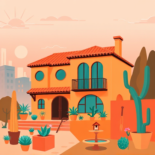 A captivating Renaissance-style scene depicting a team of green architects—symbolized through symbolic elements—collaborating amidst a lush, verdant landscape near Newark, New Jersey. Imagine intricately detailed classical archways and ornate columns framing a sweeping view of rolling hills and a distant city skyline, where modern buildings blend seamlessly with the natural environment. The scene showcases elegantly dressed figures in Renaissance attire, subtly blending futuristic eco-gear like leaf-decorated helmets and woven, sustainable fabrics, hinting at their innovative approach to architecture. They hold parchment scrolls and stylized architectural models overgrown with vines and moss, emphasizing harmony with nature. In the foreground, a whimsical tortoise carries a miniature cityscape on its shell, symbolizing slow, sustainable progress, while a pair of curious owls perched on a Renaissance balustrade observe the scene, adding charm and personality. Bright, warm hues of gold, emerald green, and earthy browns dominate the color palette, evoking a sense of vibrancy, hope, and reverence for nature. The background features a meticulously detailed urban landscape intertwined with verdant parks and rivers, all under a softly glowing sky reminiscent of renaissance paintings, with subtle, playful details like tiny flowering plants sprouting from architectural tools, reinforcing a mood of thoughtful innovation tinged with wonder and eco-conscious optimism. The overall tone is one of reverence for craftsmanship and sustainability, infused with a playful, slightly quirky personality that highlights the harmony between human ingenuity and the natural world in a timeless, artistic style.